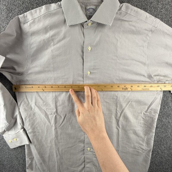 Brooks Brothers Gray 15.5 2/3 Non-Iron Check Cotton Button Up Shirt Men Adult - Picture 5 of 15